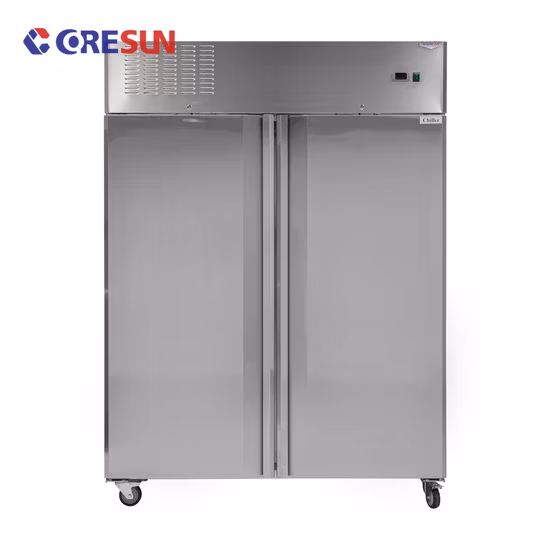 Más popular Enfriadores o congeladores verticales de dos puertas, refrigerador comercial Vertical, congelador para restaurante,