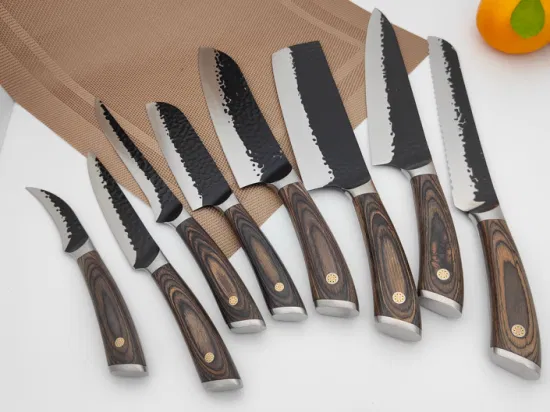 Cuchillo de cocina de acero inoxidable, cuchillo de chef Santoku Kinfe, juego de cuchillos para pan