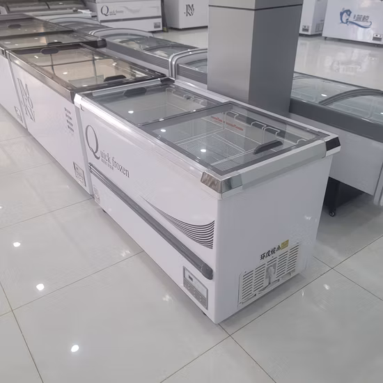 Congelador horizontal profundo del logotipo de encargo del equipo del refrigerador comercial del restaurante del supermercado