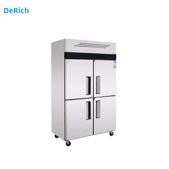 2023 Restaurante Comercial Refrigerador de acero inoxidable Descongelación automática Refrigerador vertical Enfriador montado en la parte superior Congelador de una sola puerta para cocina Fabricante