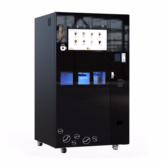 Máquina expendedora de té y café con monedas, recién hecho, grande, para exteriores, con máquina de hielo